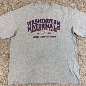 Vintage 2005 Washington Nationals Baseball Club MLB T Shirt Mens L Gray EUC